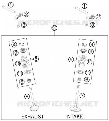 SOUPAPES KTM MOTO 350 2013 EXC-F  350 EXC-F SIX DAYS