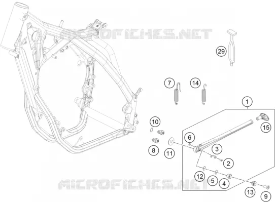BEQUILLE LATERALE / CENTRALE KTM MOTO 350 2016 EXC-F  350 EXC-F