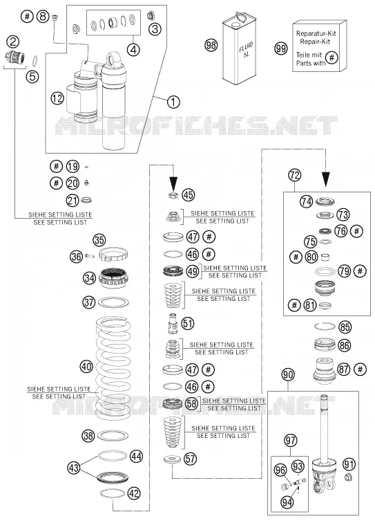 AMORTISSEUR (PIECES) KTM MOTO 350 2013 EXC-F  350 EXC-F