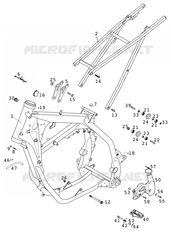 CADRE KTM MOTO 250 2001 EXC  250 EXC SIX-DAYS