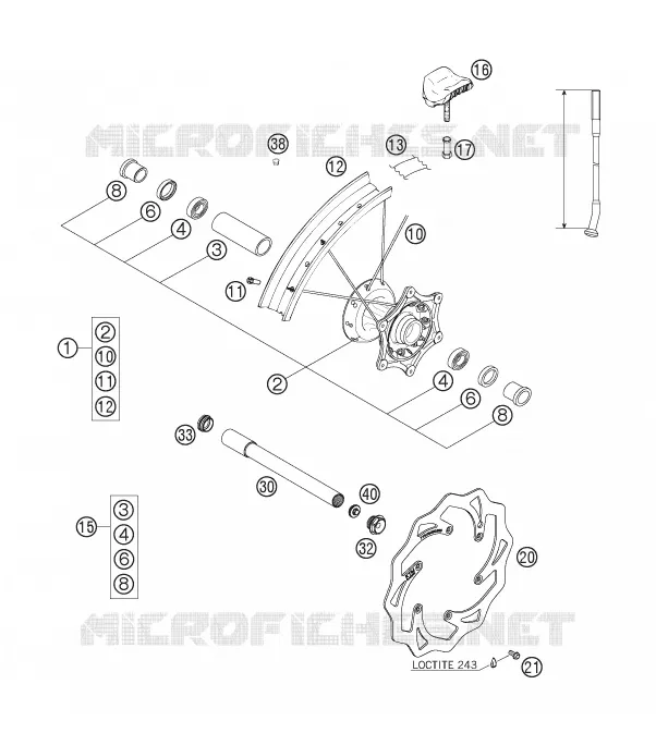 ROUE AVANT KTM MOTO 250 2007 EXC  250 EXC