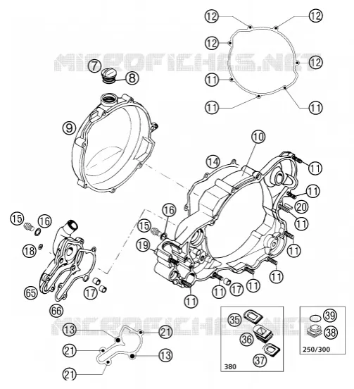 CARTER EMBRAYAGE KTM MOTO 250 2002 EXC  250 EXC