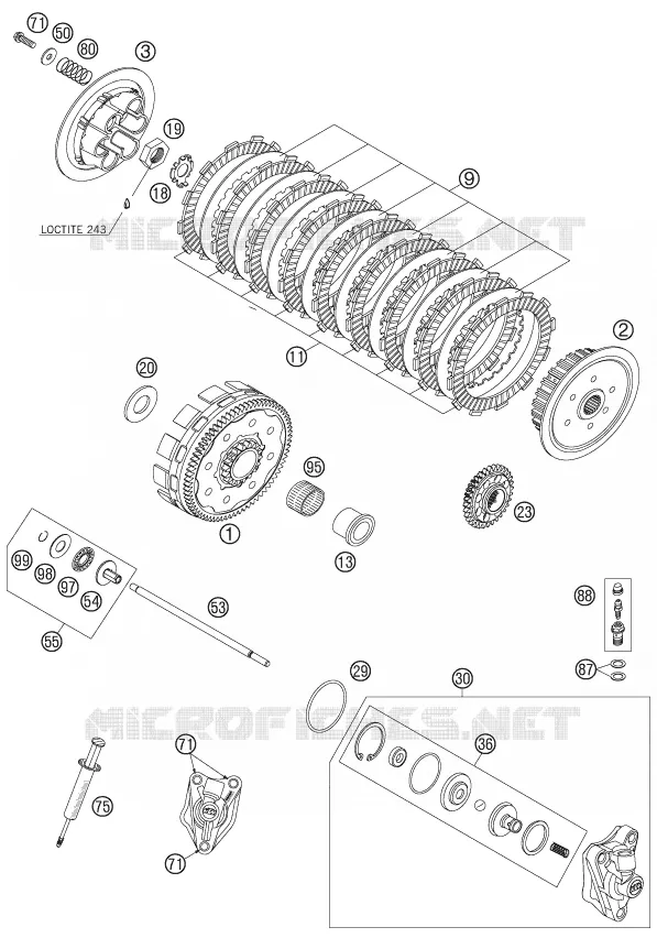 EMBRAYAGE KTM MOTO 505 2007 SX-F  505 SX-F PRESERIES
