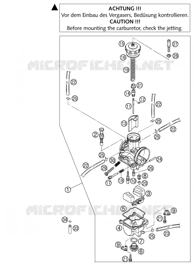 CARBURATEUR KTM MOTO 380 2002 SX  380 SX