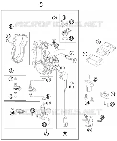 BOITIER PAPILLON INJECTION KTM MOTO 250 2015 SX-F  250 SX-F