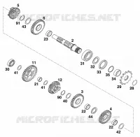 BOITE DE VITESSES   ARBRE SECONDAIRE pour KTM SX 1998