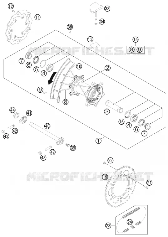 ROUE ARRIERE KTM MOTO 450 2013 SX-F  450 SX-F FACTORY EDITION