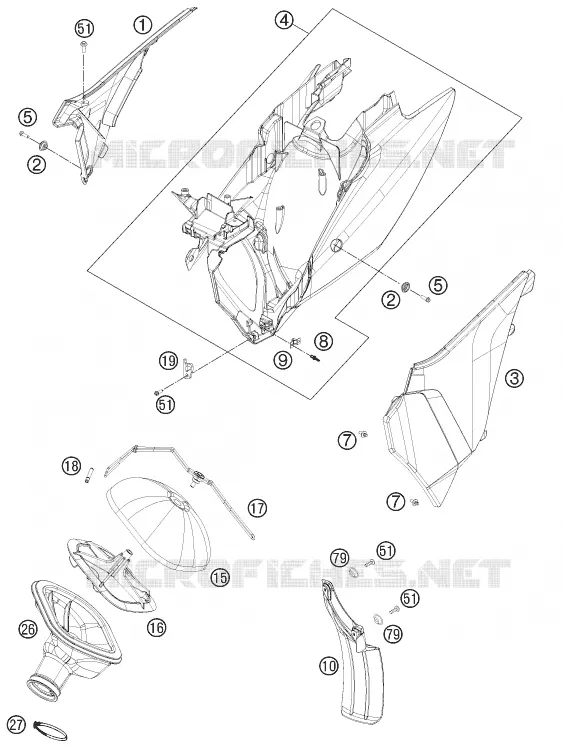 FILTRE A AIR KTM MOTO 450 2011 SX-F  450 SX-F