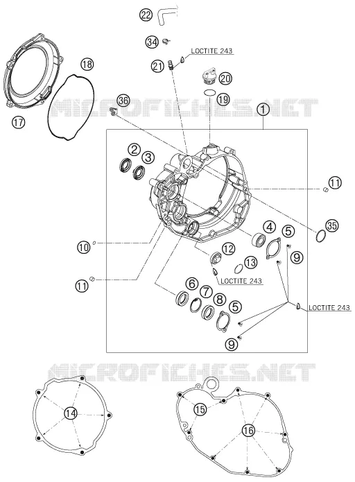 CARTER EMBRAYAGE KTM MOTO 450 2007 SX-F  450 SX-F