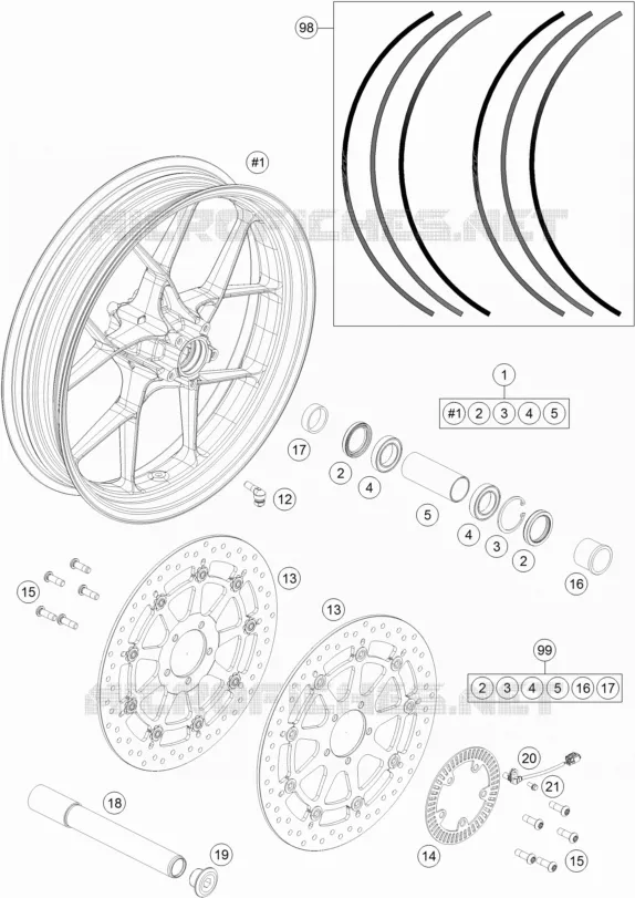 ROUE AVANT KTM MOTO 1290 2017 SUPERDUKE  1290 SUPER DUKE R WHITE