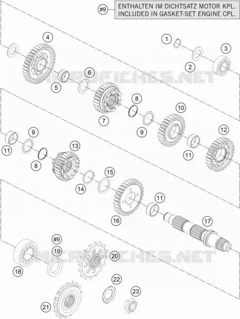BOITE DE VITESSES - ARBRE SECONDAIRE KTM MOTO 1290 2017 SUPERDUKE  1290 SUPER DUKE R WHITE