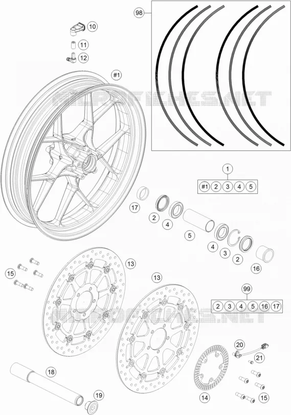 ROUE AVANT KTM MOTO 1290 2017 SUPERDUKE  1290 SUPER DUKE R WHITE