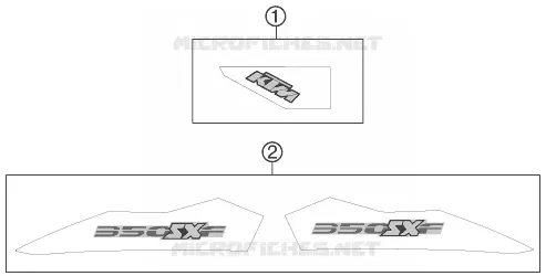 AUTOCOLLANTS KTM MOTO 350 2011 SX-F  350 SX-F