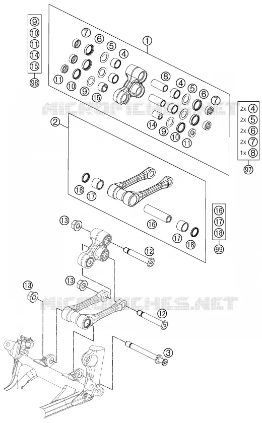 BIELLETTE D'AMORTISSEUR PRO LEVER KTM MOTO 350 2011 SX-F  350 SX-F