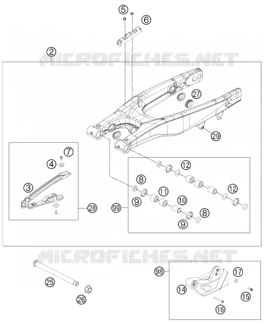 BRAS OSCILLANT  KTM MOTO 350 2011 SX-F  350 SX-F