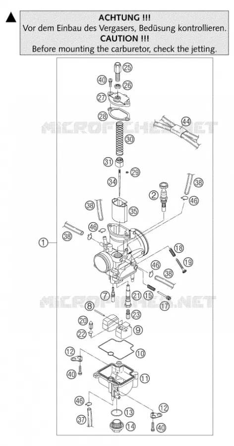 CARBURATEUR KTM MOTO 105 2004 SX  105 SX