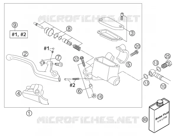 MAITRE CYLINDRE DE FREIN AVANT KTM MOTO 85 2004 SX  85 SX