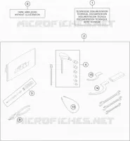 TROUSSE A OUTILS / MANUELS / OPTIONS pour KTM SUPERDUKE 2015