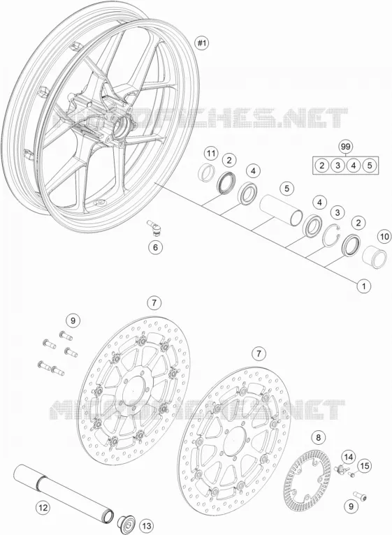 ROUE AVANT KTM MOTO 1290 2014 SUPERDUKE  1290 SUPER DUKE R ORANGE ABS