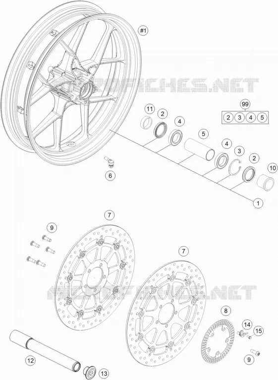 ROUE AVANT KTM MOTO 1290 2014 SUPERDUKE  1290 SUPER DUKE R ORANGE ABS