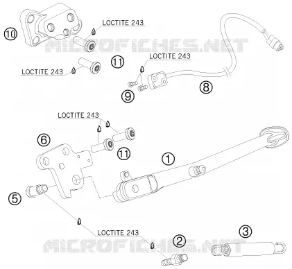 BEQUILLE LATERALE / CENTRALE KTM MOTO 990 2008 SUPERDUKE  990 SUPER DUKE R