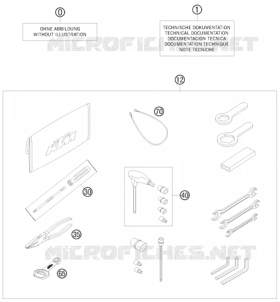 TROUSSE A OUTILS / MANUELS / OPTIONS KTM MOTO 990 2008 SUPERDUKE  990 SUPER DUKE R
