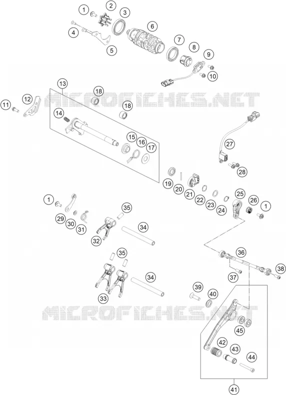 MECANISME DE SELECTION DE VITESSES KTM MOTO 790 2020 DUKE  790 DUKE ORANGE