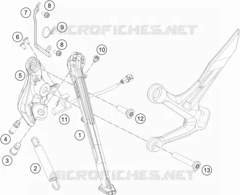 BEQUILLE LATERALE / CENTRALE KTM MOTO 790 2019 DUKE  790 DUKE ORANGE CKD
