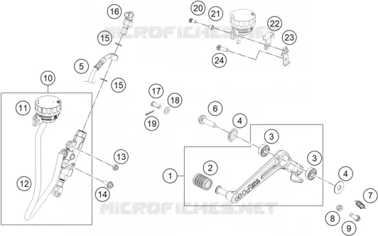 MAITRE CYLINDRE DE FREIN ARRIERE KTM MOTO 390 2020 DUKE  390 DUKE WHITE - CKD