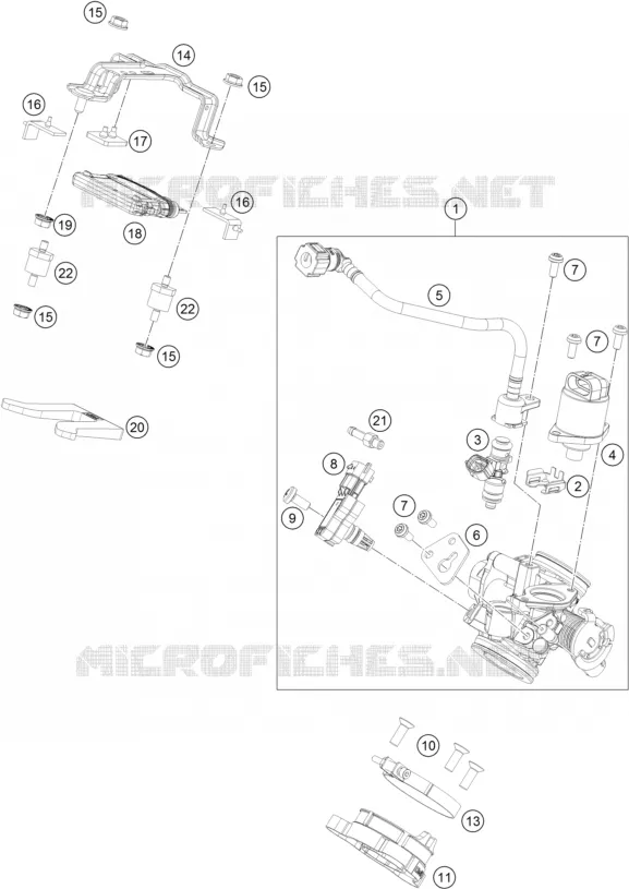 BOITIER PAPILLON INJECTION KTM MOTO 250 2019 DUKE  250 DUKE WHITE CKD