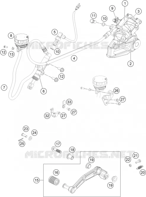 ETRIER DE FREIN AR KTM MOTO 200 2019 DUKE  200 DUKE ORANGE NON ABS - CKD