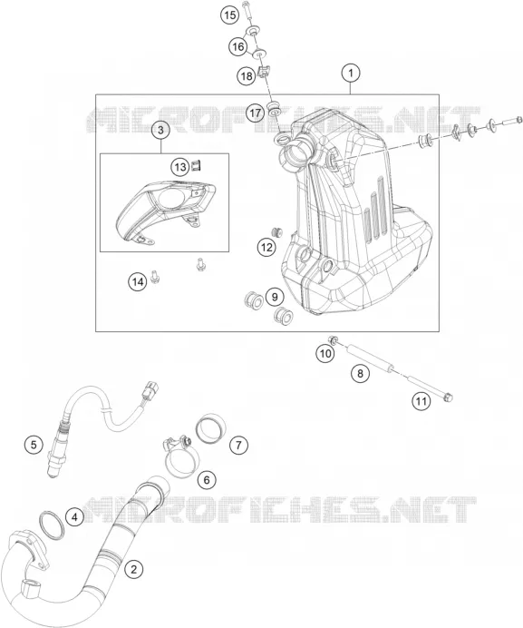 ECHAPPEMENT KTM MOTO 200 2019 DUKE  200 DUKE WHITE NON ABS