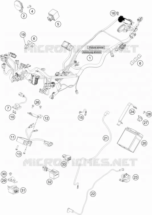 FAISCEAU ELECTRIQUE KTM MOTO 200 2019 DUKE  200 DUKE ORANGE NON ABS - CKD
