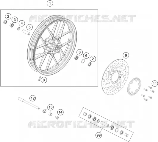 ROUE AVANT KTM MOTO 390 2020 ADVENTURE  390 ADVENTURE ORANGE - B.D.