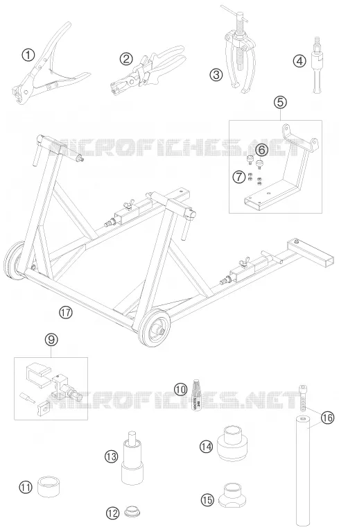 OUTILLAGE SPECIFIQUE KTM MOTO 990 2009 SUPERDUKE  990 SUPER DUKE WHITE