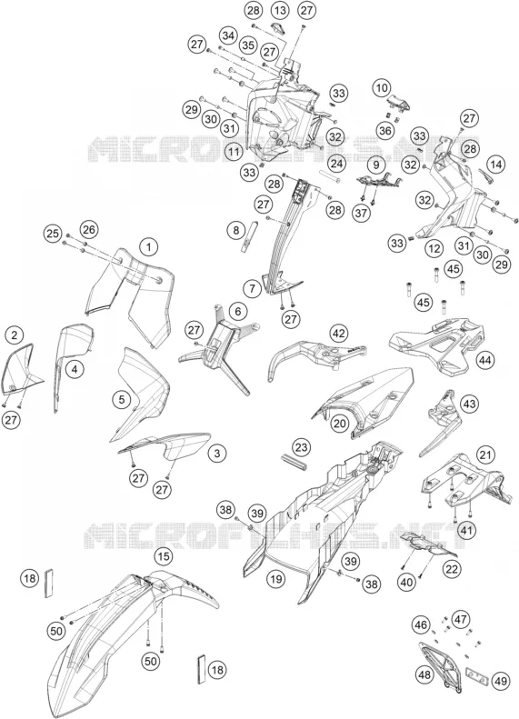 PLASTIQUES KTM MOTO 790 2020 ADVENTURE  790 ADVENTURE R RALLY