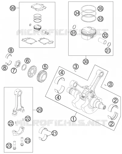 VILEBREQUIN / PISTON KTM MOTO 990 2009 SUPERDUKE  990 SUPER DUKE BLACK