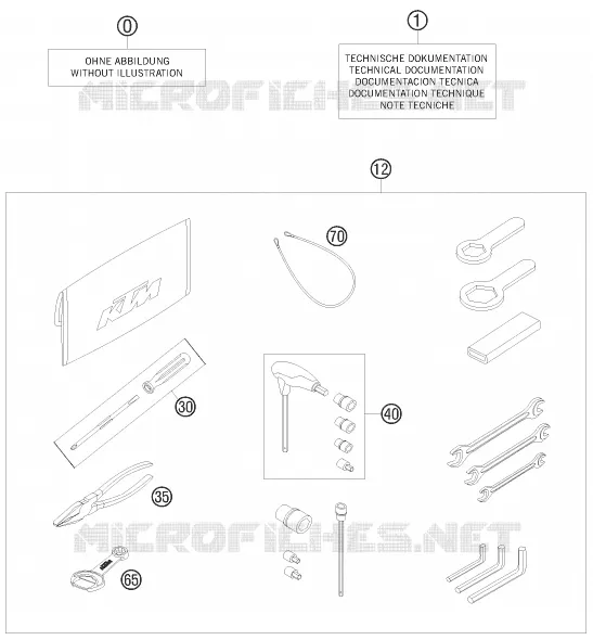 TROUSSE A OUTILS / MANUELS / OPTIONS KTM MOTO 990 2009 SUPERDUKE  990 SUPER DUKE WHITE