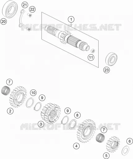 BOITE DE VITESSES - ARBRE PRIMAIRE KTM MOTO 500 2020 EXC-F  500 EXC-F