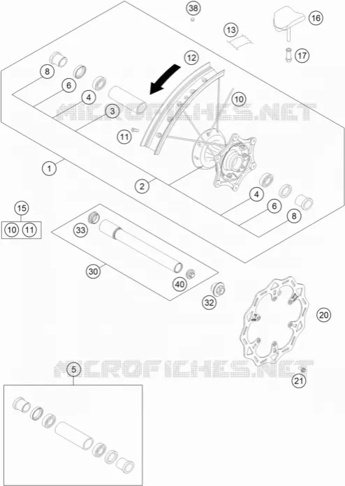 ROUE AVANT KTM MOTO 500 2020 EXC-F  500 EXC-F