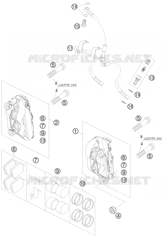 ETRIER DE FREIN AVANT KTM MOTO 990 2008 SUPERDUKE  990 SUPER DUKE ORANGE