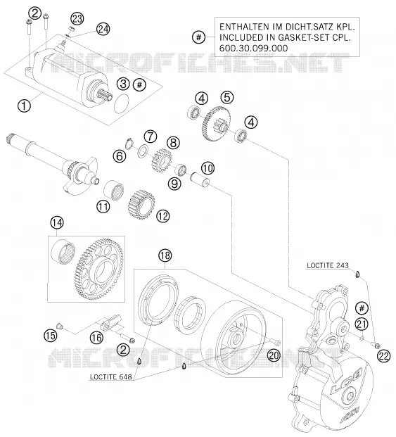 DEMARREUR ELECTRIQUE KTM MOTO 990 2008 SUPERDUKE  990 SUPER DUKE ORANGE