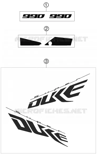 AUTOCOLLANTS KTM MOTO 990 2007 SUPERDUKE  990 SUPER DUKE ANTHRACITE