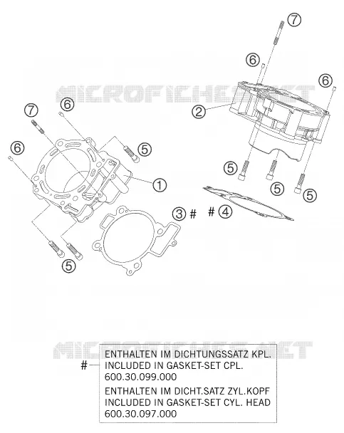 CYLINDRE KTM MOTO 990 2007 SUPERDUKE  990 SUPER DUKE ANTHRAZIT