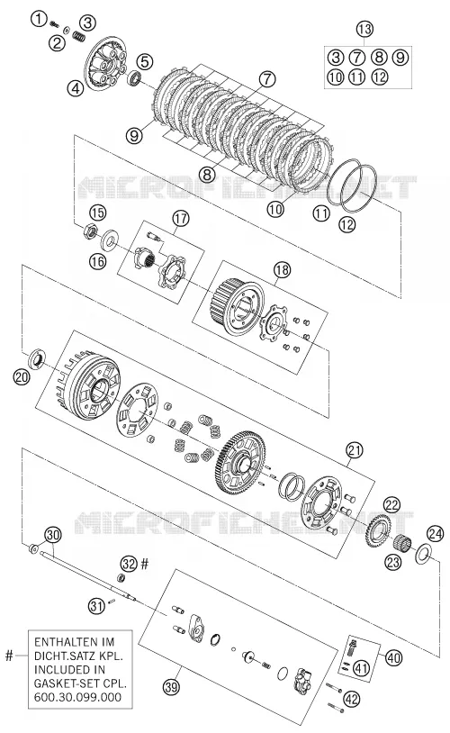 EMBRAYAGE KTM MOTO 990 2007 SUPERDUKE  990 SUPER DUKE ANTHRAZIT