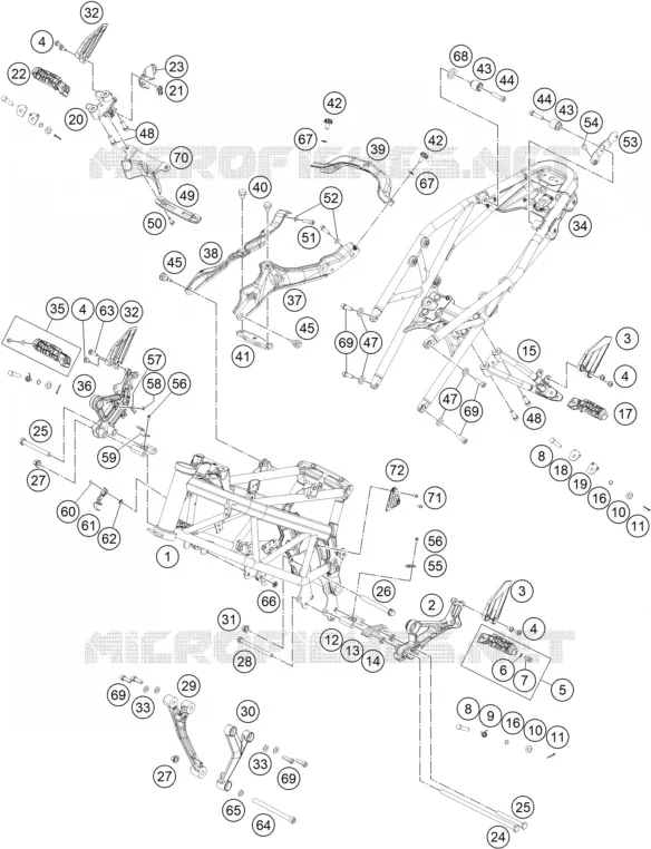 CADRE KTM MOTO 390 2021 DUKE  390 DUKE SILVER - CKD