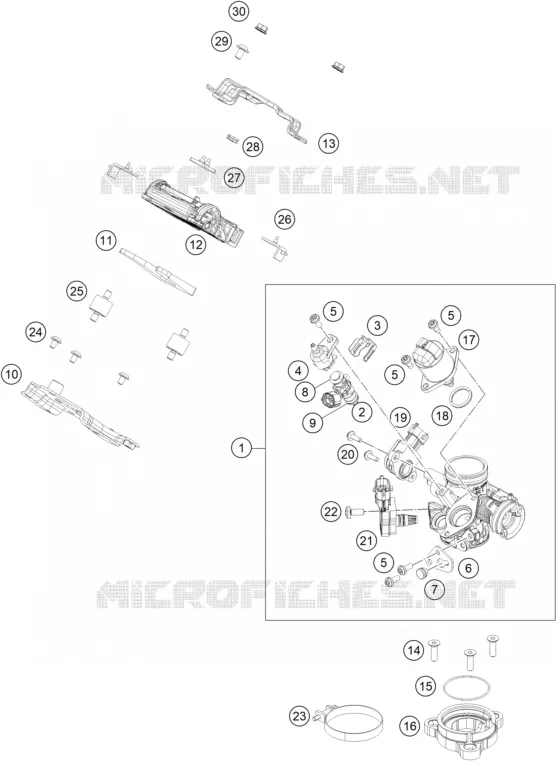 BOITIER PAPILLON INJECTION KTM MOTO 200 2021 DUKE  200 DUKE NON ABS BLACK - B.D.