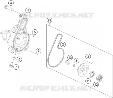 POMPE A EAU KTM MOTO 200 2021 DUKE  200 DUKE ABS ORANGE - CKD
