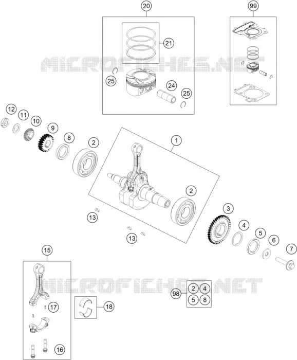 VILEBREQUIN / PISTON KTM MOTO 200 2021 DUKE  200 DUKE ABS ORANGE - CKD