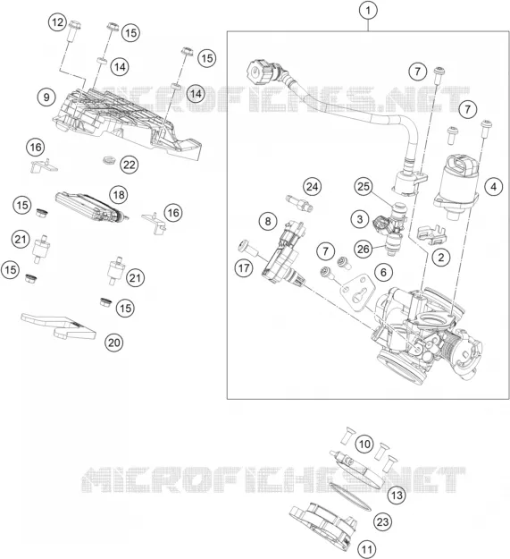 BOITIER PAPILLON INJECTION KTM MOTO 200 2020 DUKE  200 DUKE ORANGE - B.D.